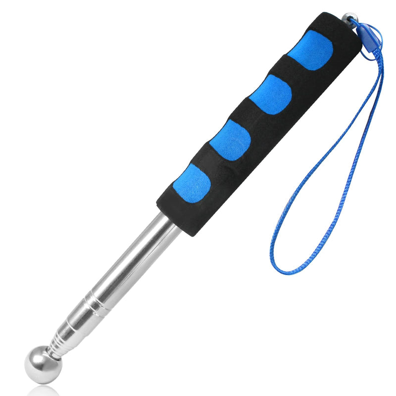 Litoexpe 115cm Hollowing Drum Hammer Sound Detection Folding Stick, Thickened Telescopic Rod for House Decoration Inspection (Blue) Blue