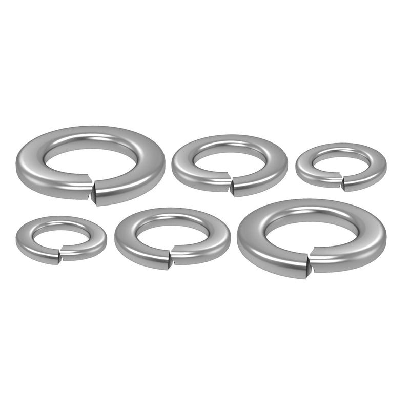 QISHENG 100 PCS #8-32 Stainless Steel SAE Spring Lock Washers,Stainless Steel 18-8 A2(304) washers,Home Washer Colorless