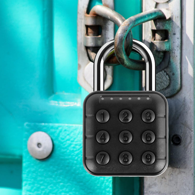 Combination Lock, 6 Digit Password Locker Lock, Aluminum Alloy Code Digital Padlock, Push Button Security Safe Padlock, Combination Padlock for Gym and School Lockers(black) Black