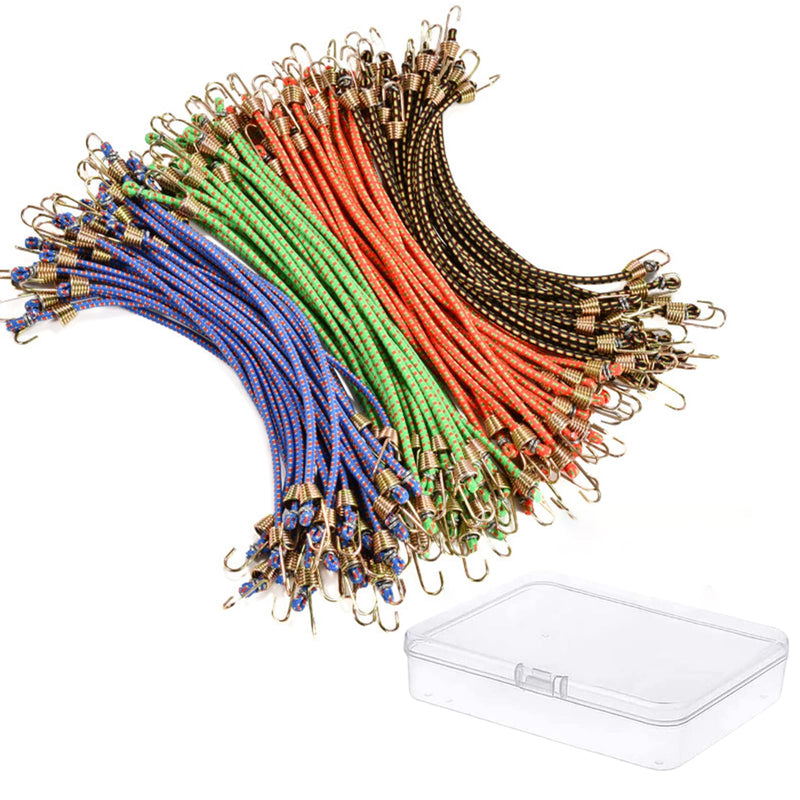 Small Bungee Cords with Hooks 12 Packs, 10" Mini Bungee Cord Hooks Adjustable Bungee Cord for Luggage Roof Rack Hang Outdoor Tent Tarp Bike Car RV Camping Tool Cargo Accessory
