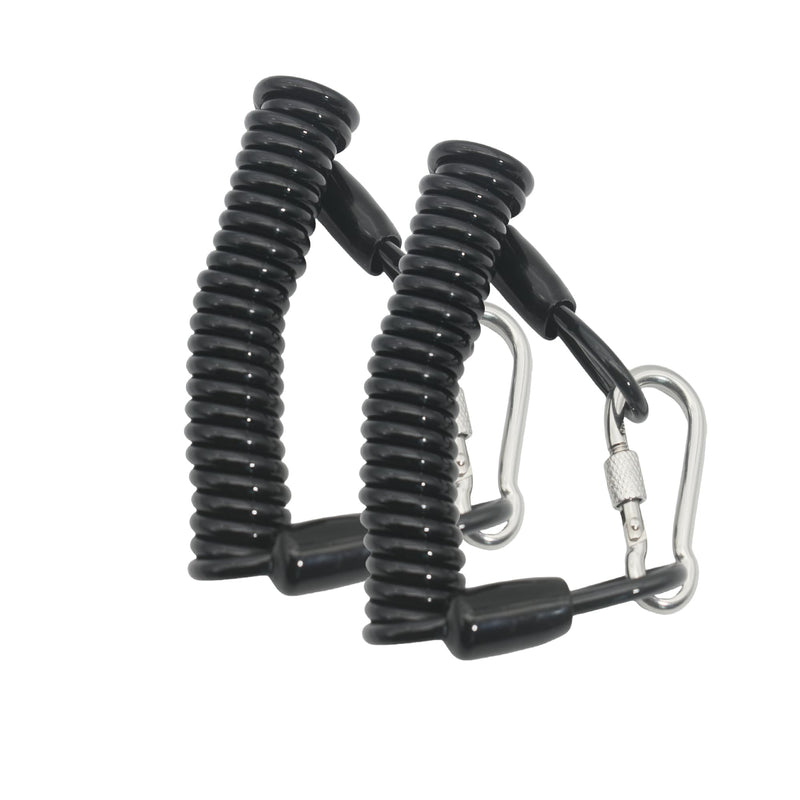 59in(1.5M) Spring Wire Cable with Loops 4mm Thickness Rubber Coated Stainless Wire Tether Lock,Black 59in(1.5m) Black