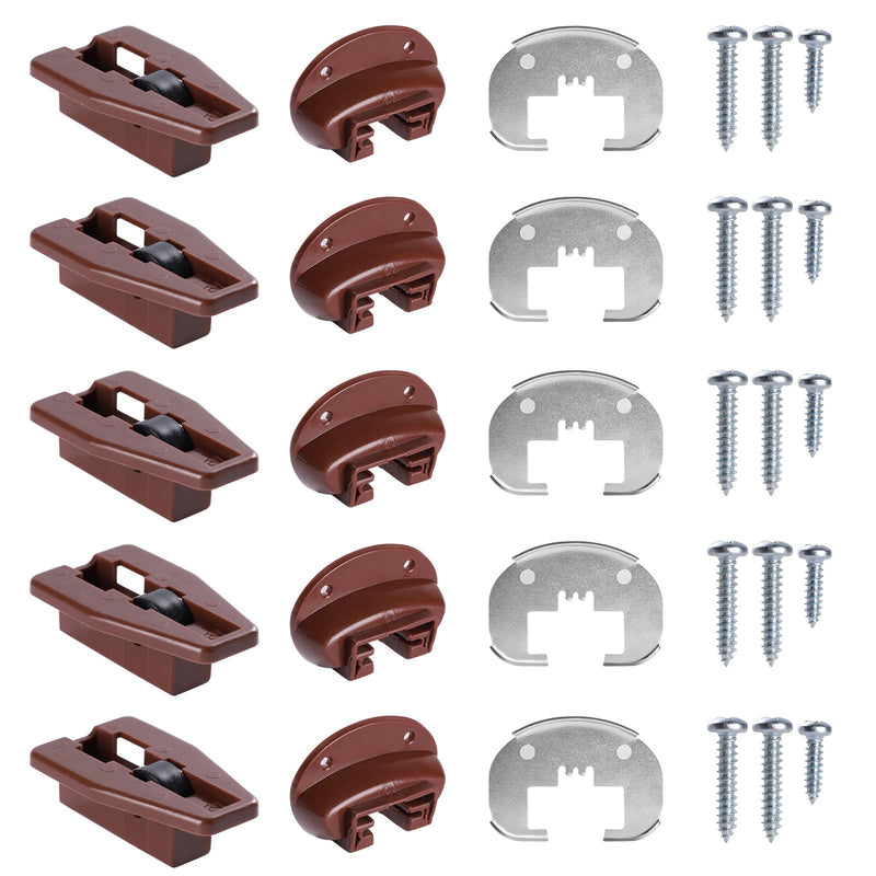 for Kenlin Rite-Trak II Drawer Slides Replacement 5 Sets of Rite Track 2 Drawer Repair Parts for Dresser and Nightstand Drawers - 168 Track Guides (5)
