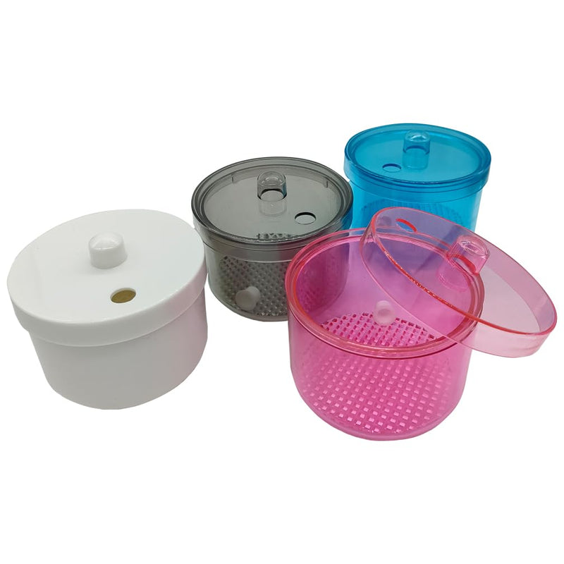 Dental Burs Soak Box with Strainer, Bur Disinfection Box Dnetal Burs Holder Cleaner for Burs Cleaning, Soaking (White) White