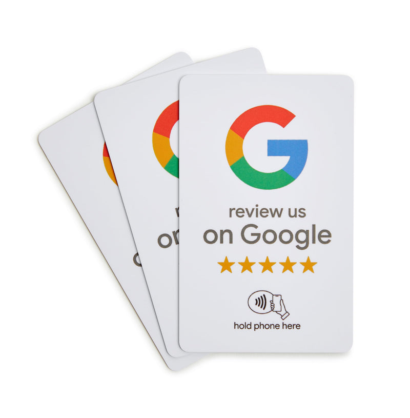 Google Review Card - NFC and QR Code, Easy Setup, for All Businesses (3-Pack) 3
