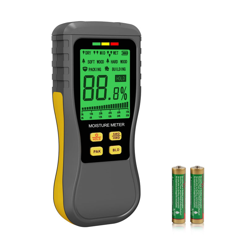 Pinless Moisture Meters, Accurate Digital Wood Moist Testing, Non-Destructive Moisture Detection in Drywall, Moisture Water Leak Detector for Lumber, Building, Humidity Tester, Non-Invasive