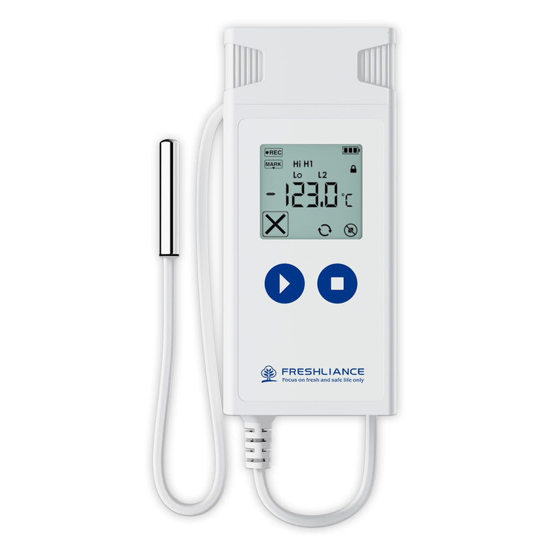 Freshliance Ultra Low Temperature Data Logger, Reusable Temperature Recorder with High Accuracy External Probe, Configurable USB Temperature Monitor 35000 Points with PDF CSV Report, Atlas Log-200 Atlas Log -200