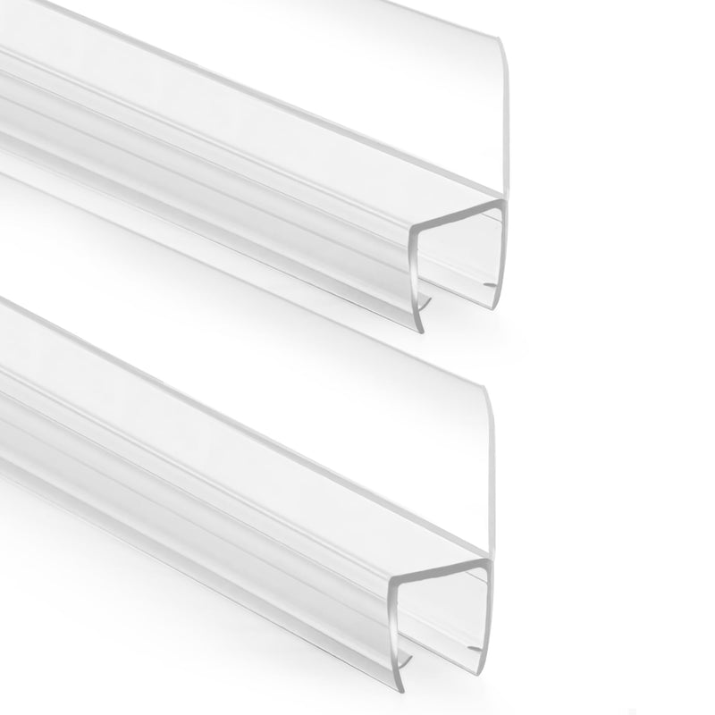 Bathroom Shower Door Seal Strip, 2PCS 78 Inch Shower Door Side Seal Strips, PVC Transparent Shower Door Seal Strip for 1/2"(12MM) Frameless Shower Door