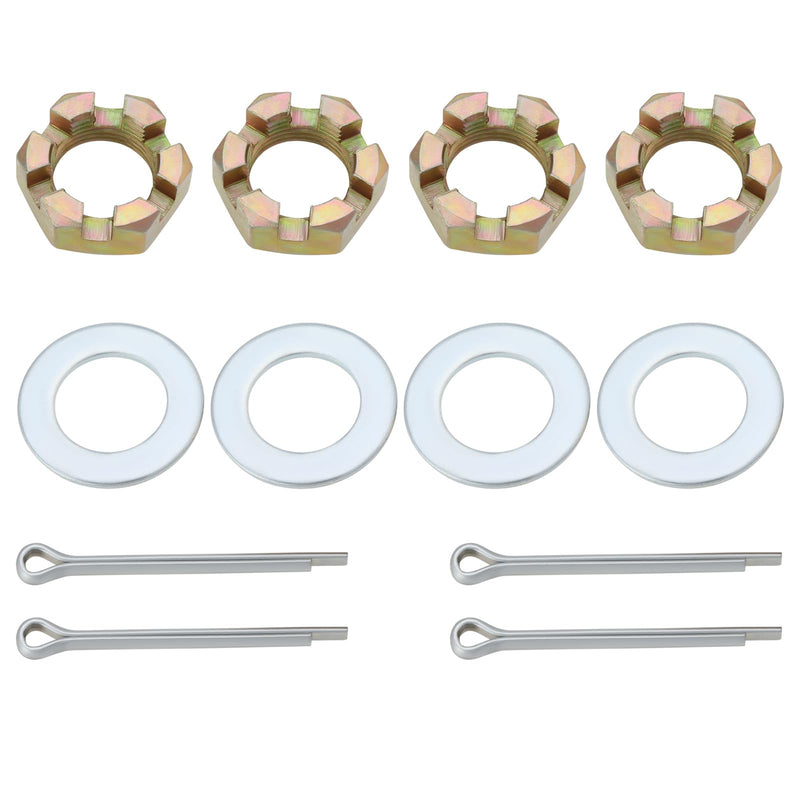 2 Sets Trailer Nut Kit 1 inch Carbon Steel Shaft Washers 2.3 inches Long Cotter Pins Compatible with 1" Shaft Spindle for Trailer RV Boat