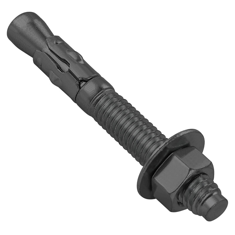10Pcs 1/4x3 Inch Standard Fasteners for Heavy-Duty Black Wedge Anchors for Cement and Concrete 1/4*3" 10