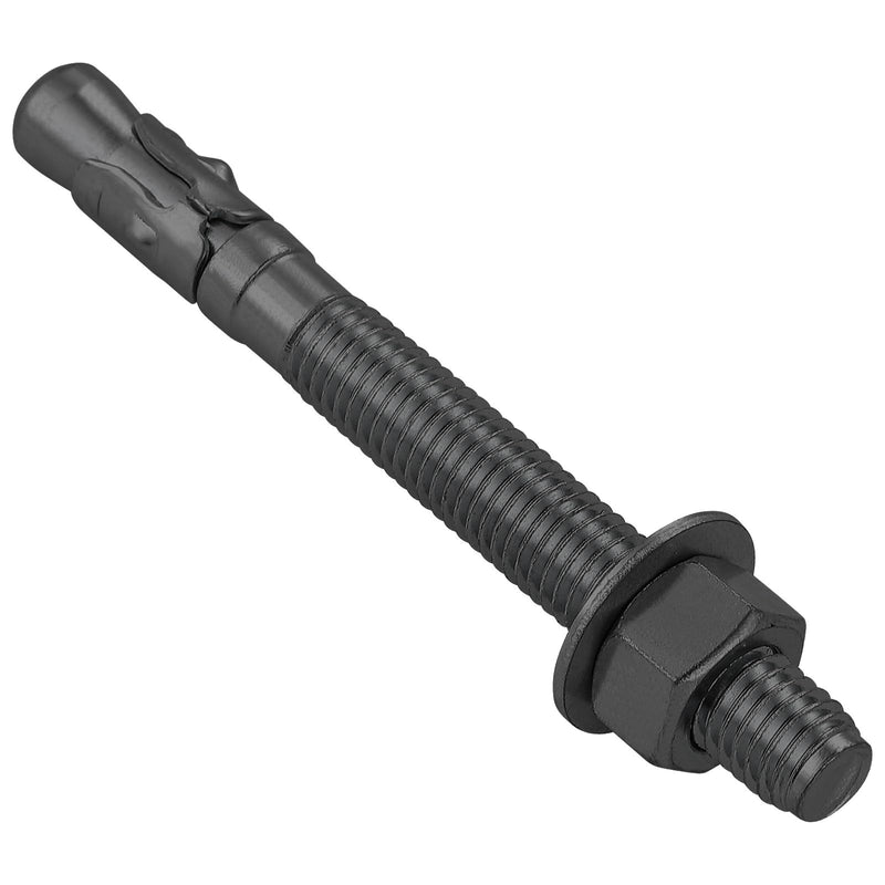 10Pcs 5/16x4 Inch Standard Fasteners for Heavy-Duty Black Wedge Anchors for Cement and Concrete 5/16*4" 10