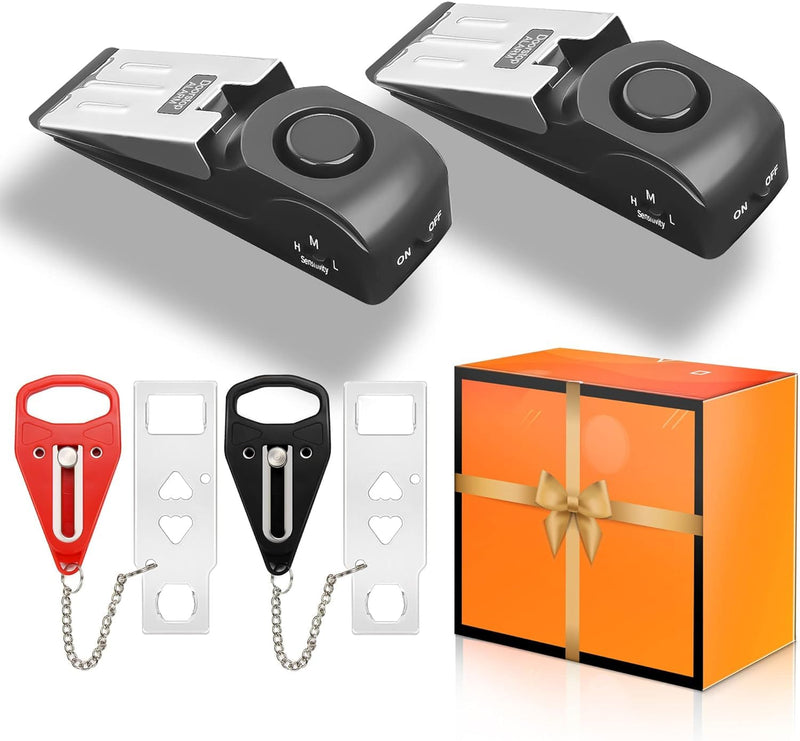 Portable Door Lock Extra Lock for Additional Privacy and Safety in Home,Hotel and Apartment,Prevent Unauthorized Entry,Protect Family Security in Traveling,Home,Bedroom,Hotel,Apartment,AirBNB-4 Pack Orange