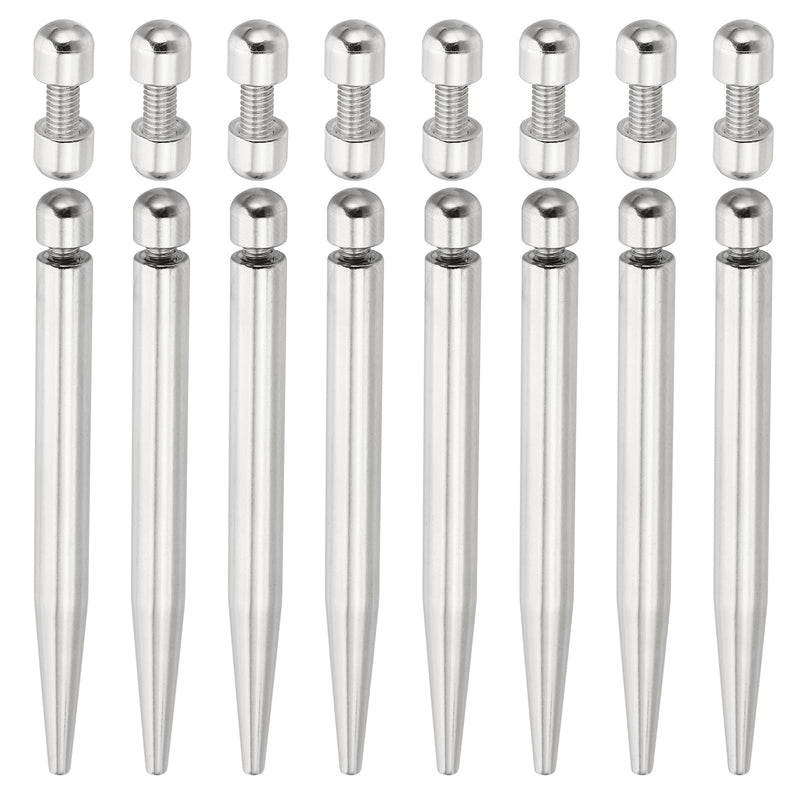 PATIKIL 2/7 x 2.8 inch Sign Standoff Screws, 4 Set Stainless Steel Wall Standoff Mounting Hardware Advertising Glass Nail for Hanging Acrylic Picture Frame Acrylic Panel, Silver