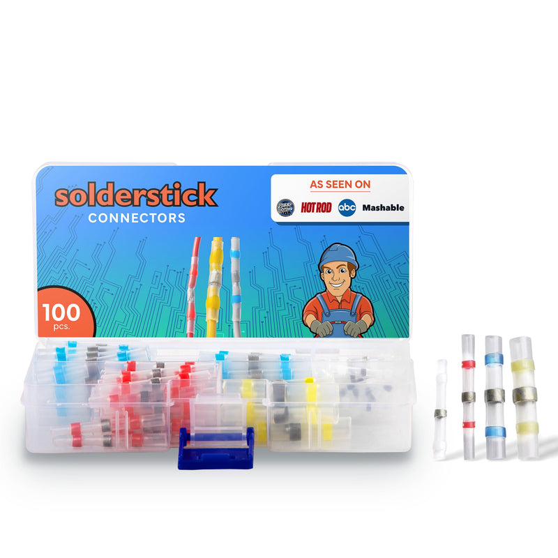 Waterproof Solder Seal Wire Connectors Kit, Electrical Insulated Wire Splice Heat Shrink Wire Connectors with 4 Gauges - 12-10, 16-14, 22-18, 26-24 AWG (100) 100