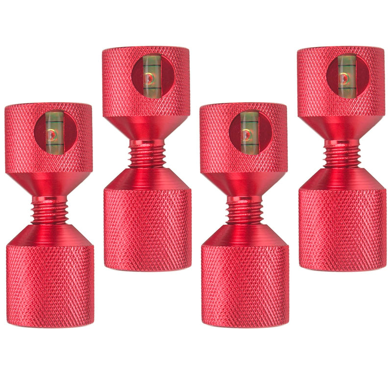 1-1/8" Two Hole Pins Built-in Level 6061 Aluminum 2 Hole Flange Alignment Pin with Anodized Oxide Red Finish 4Pcs 4