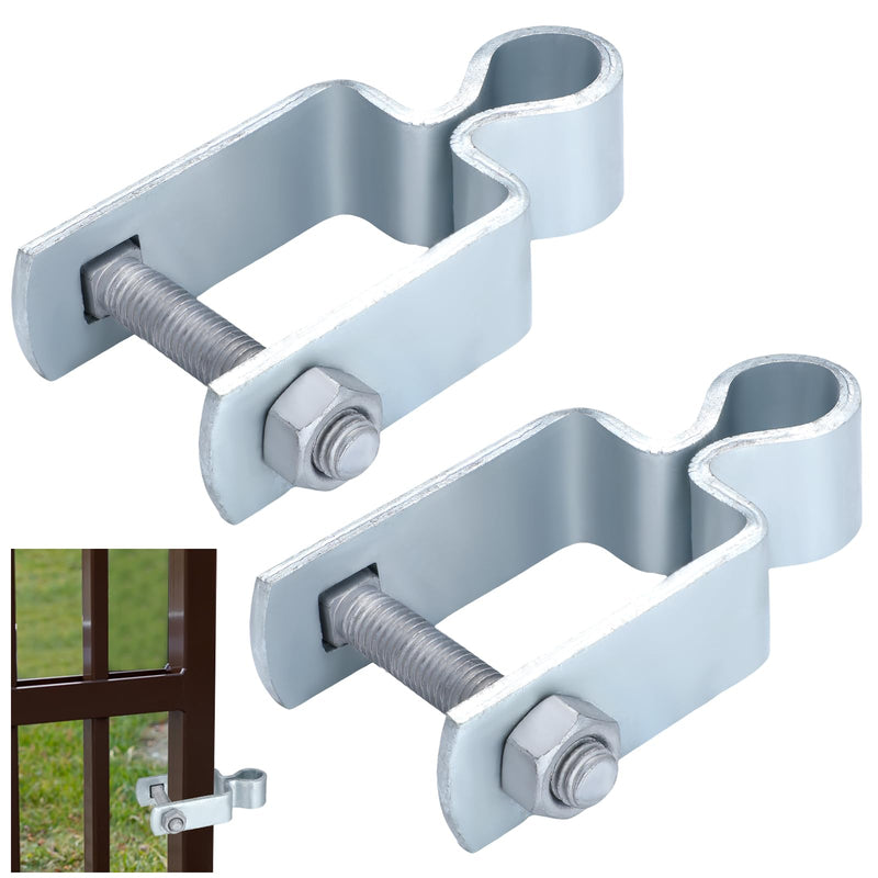 2 Pcs 1-1/2" x 1-1/2" Square Post Female Hinges 5/8'' Pintle Square Chain Link Fence Gate Post Galvanized Steel Hinge with Bolts and Nuts for Repairing and Replacing Fence Gate(Silver) Silver 1-1/2'' x 1-1/2''