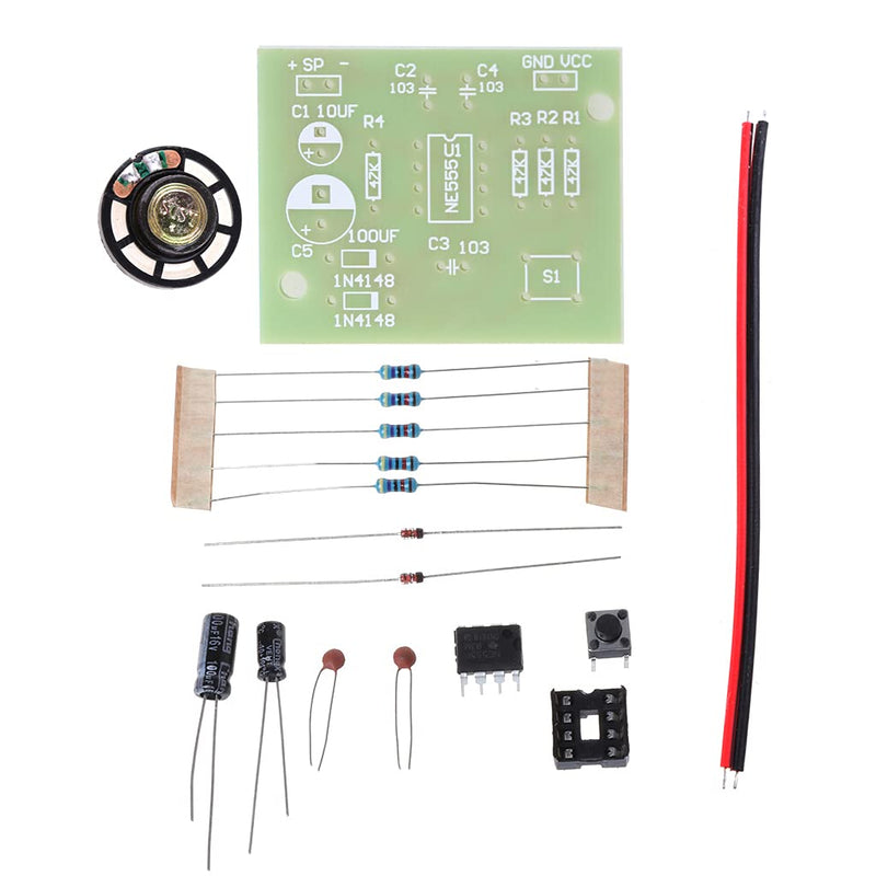 NE555 Oscillator Buzzer Electronic IY Tone Generator LED 8R 0.25W Speaker, As Pic Shows