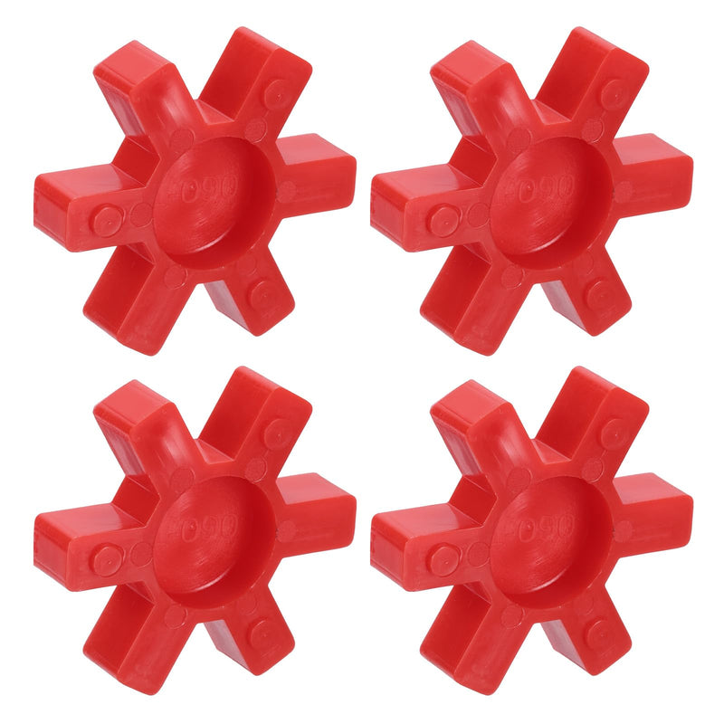 uxcell 4pcs L090 Jaw Coupling Insert, Urethane Flexible Solid Type Jaw Coupling Center Insert for L Jaw Coupling L-Jaw Coupler Set, Red