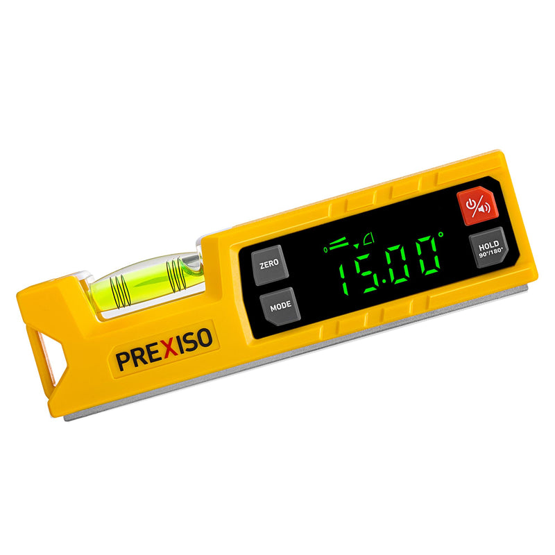 PREXISO Digital Level & Digital Protractor, 7 inch Angle Finder 0-90° & 0-180° Range, Electronic Bubble Inclinometer with Magnetic V-Groove & Audio Indicator for Woodwork, Saw & Home Drainage Leveling