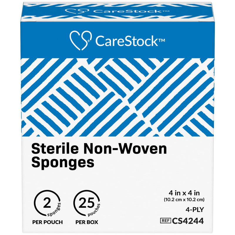 Gauze Sponge 4x4 [50 Count] Sterile Gauze Pads, 4-Ply, Medical Grade Cotton Wound Dressing for First Aid Kit – 2 Per Pouch, 25 Packs
