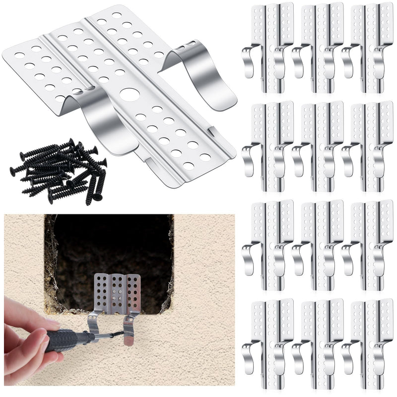 36 Pcs 1/2" Drywall Repair Clips Dry Wall Patch Kits Including 12 Drywall Repair Clips and 24 Matching Screws for Wall Hole 36