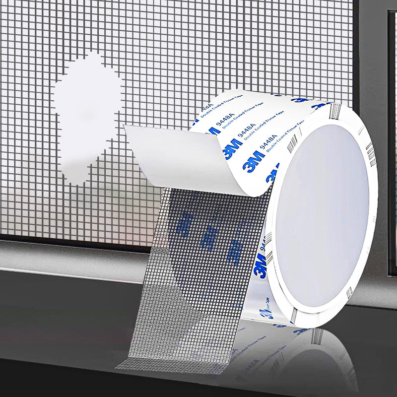 Super Strong Adhesion Screen Repair Tape Replacement Kit, Made of 3M, Screen Tape Mesh Repair for Window Screen and Screen Door Tears Holes, Grey 1.97In X 6.57Ft