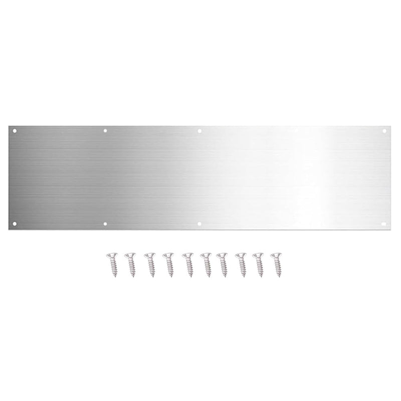 Door Kick Plate for Interior and Exterior Doors 6 x 34 fits Front or Back Door - Door Replacement Plates Stainless Steel Finish 34x6 SS-1