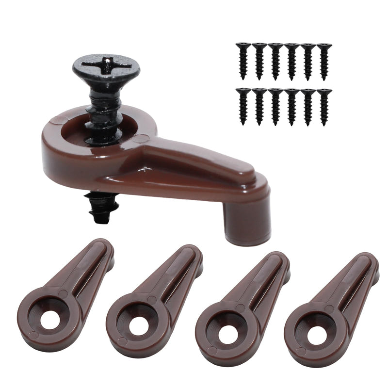 50 Pack Brown Glass Retainer Clips，Versatile Clips for Windows, Mirrors, Cabinet Doors, and More， Securely Hold Screens and Glass Panels（Includes Black Screws）