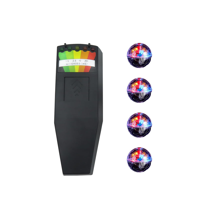 Ghost Hunting Equipment Kit, Include 1 pc Emf Meter and 4 pcs Motion Light up Cat Balls；Paranormal Equipment (Ghost Hunting Equipment Kit) EMF with 4 cat balls