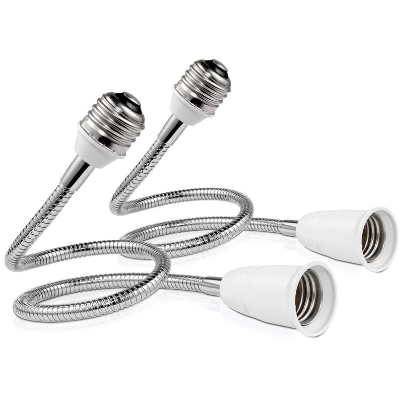 Light Socket Extender Adapter,Standard Bulb Screw Base 6inch 1ft 2ft Flexible Extension Adapter,Bendable Adjustable Extension Neck Grow Light Socket Stand 2 60cm(2ft)