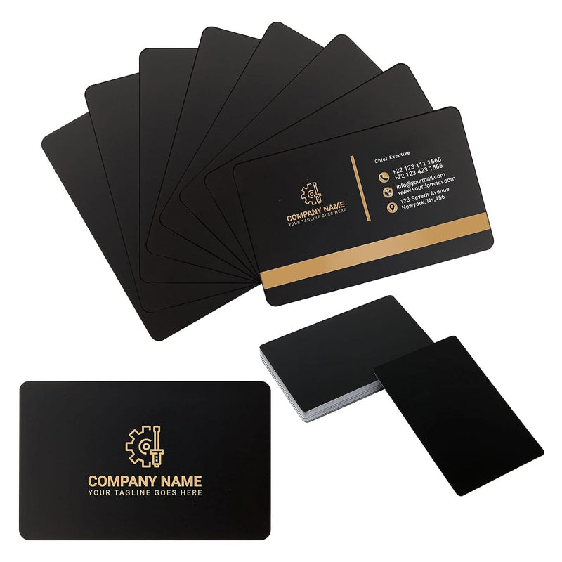 AENBUSLM Laser Engraving Blanks, 200pcs Black Aluminum Alloy Sheets for CNC Engraving, Laser Crafting, Multipurpose Metal Business Cards. DIY Gift Cards, 85 x 55x 0.2mm Thickness (Black-200pcs) Black-200pcs
