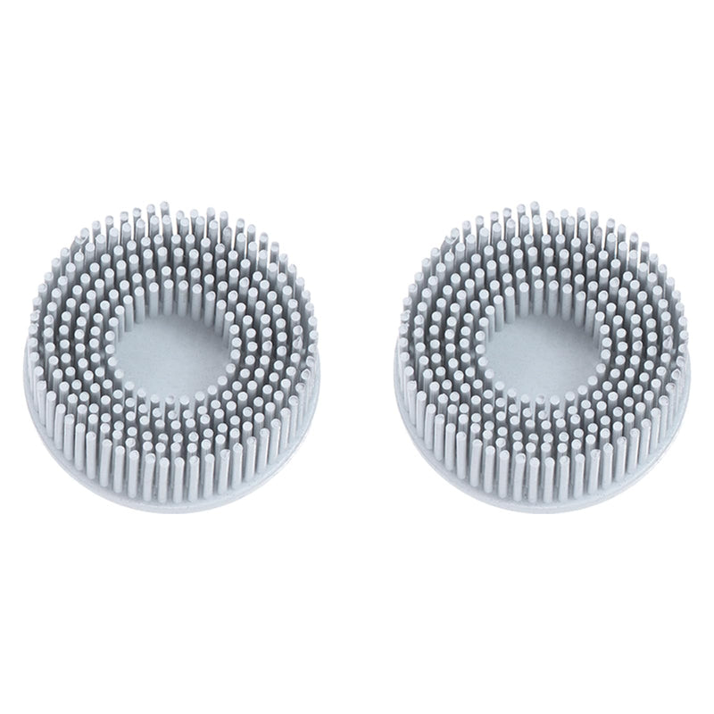 HARFINGTON 2pcs Bristle Disc 2" 120 Grit Abrasive Brush Deburring Electric Disc Brush with Quick Change Roll Lock Abrasive Coating Removal Disc for Metal, White