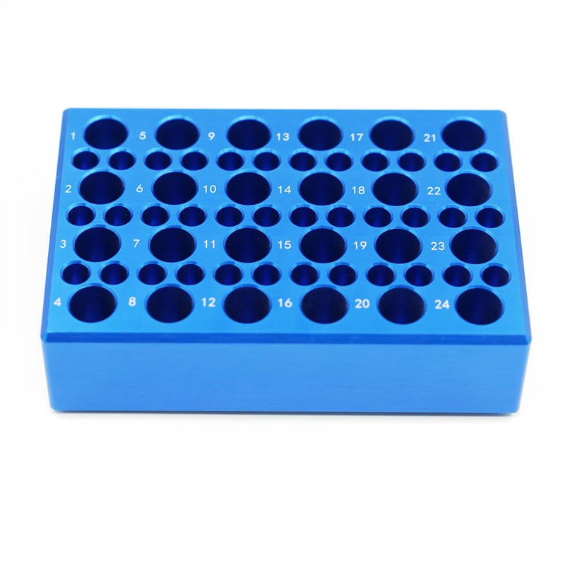 1 Pcs Aluminum Cooler Cooling Block PCR Test Tube Racks, 24-Well for 1.5ml /2ml Tubes, 36-Well for 0.2ml PCR Tubes 60 Wells