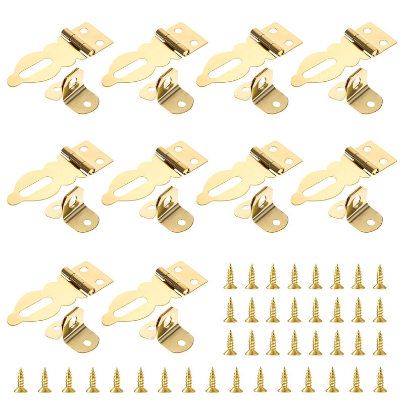 10 Pcs Mini Padlock Hasp Decorative Hasps Gold Metal Latch with Screws for Wooden Box Jewelry Box Suitcase Furniture Buckle Lock