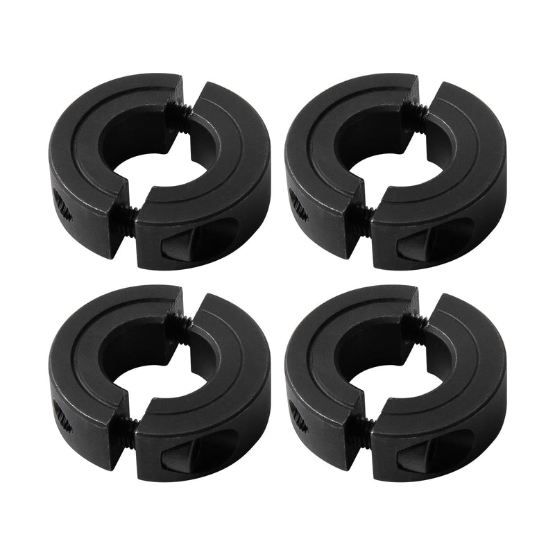 (4-Pack) Shaft Collar 1" Bore, 1045 Steel Double Split Clamp-On Shaft Collars Style, 13/4" OD, 1/2" Thickness, with M4 Set Screws 1" Bore Size 4