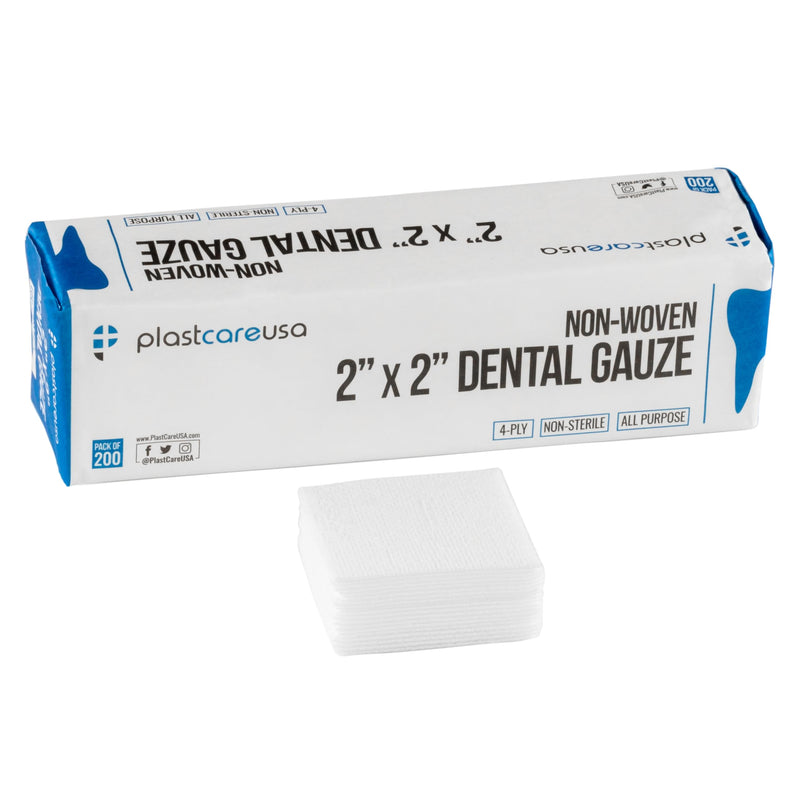 200 Gauze Pads 2x2 - Soft 4-Ply Non Woven Gauze Sponges - Non Sterile Dental Gauze & Esthetic Wipes - All Purpose Medical Gauze Squares for First Aid, Surgical, Wound Dressing 200 Count (Pack of 1)