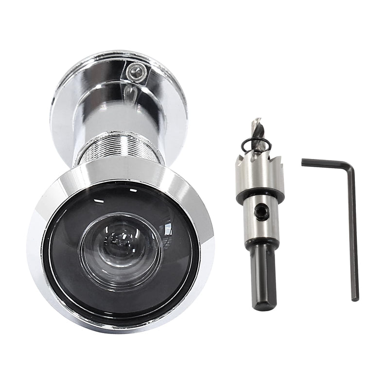 Waziaqoc Door Viewer Peephole, Brushed Nickel Adjustable Solid Zinc Alloy Door Viewer with Heavy Duty Rotating Privacy Cover with 16mm/0.63inch Drill Bit for 1-1/2" to 2-3/8" Doors