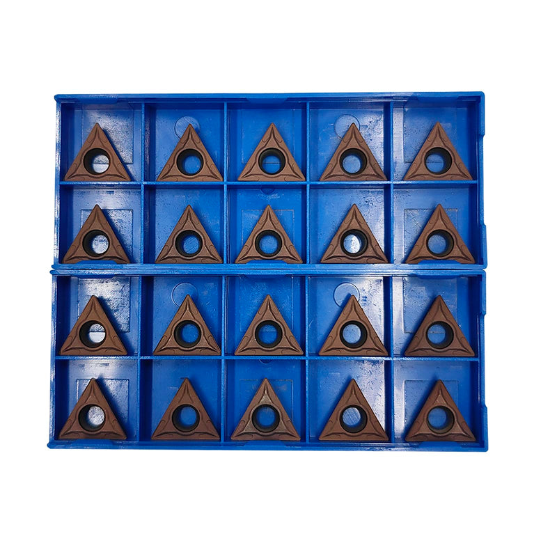 20PCS TCMT16T304(TCMT32.51)Carbide Turning Inserts for CNC Lathe Cutting Tools, Turning Inserts Cutting Tools for Steel Parts and Stainless Steel for Metal Cutting Cutter bar (20PCS TCMT16T304 bronze) 20PCS TCMT16T304 bronze