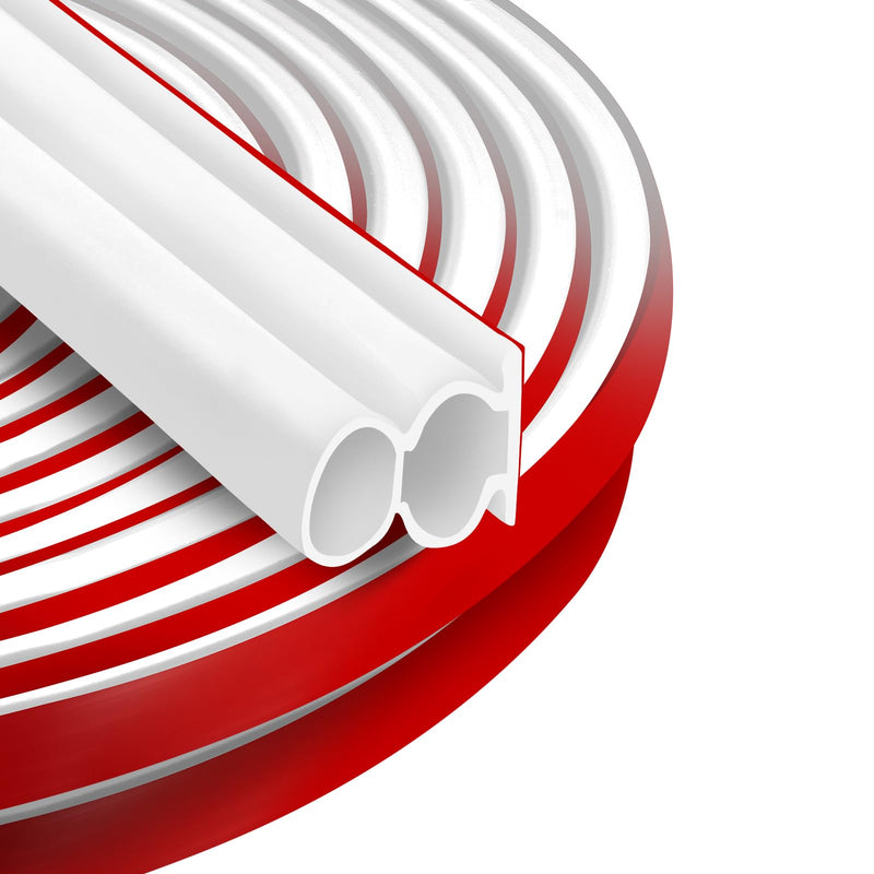 40 Feet Rubber Weather Stripping Door Seal Large Gap, Extra Thick Self-Adhesive D-Shaped Door Weather Stripping Seal Strip for Door Frame Door Insulation Strip Soundproofing (White) 40Ft White