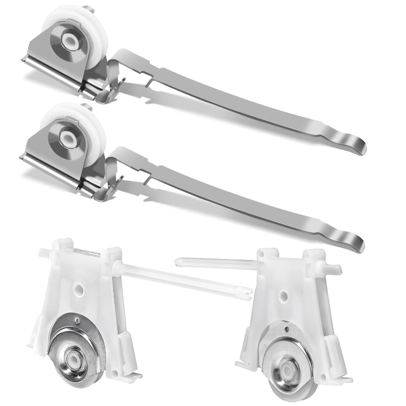 Gliding Screen Door Roller Assembly Fits for Andersen Upper #1997063 & Lower #1997310 (1991 to Present), 1-1/4" Nylon Concaved Wheels, Edge Adjustable (2 Pairs) Upper+Lower Screen