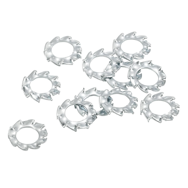 uxcell 100Pcs External Tooth Washers, M3 Steel Zinc Finish External Serrated Washer for Mechanical Equipment Fasteners, Silver 100