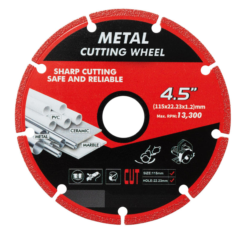 4-1/2 Inch Cut Off Wheels, Diamond Cutting Wheel for 7/8 Inch Arbor Angle Grinder, 4.5 Inch Metal Cutting Wheel with 5000+ Cuts on Rebar, Steel, Iron and INOX (1 Pcs) 115mm 1.0
