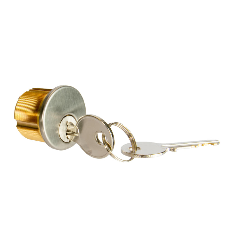 Mortise Cylinder, Solid Brass with Nickel Plated End Cap, Precision 5 Pin ANSI Cylinder, Yale Equivalent Keyway, Keyed Alike Options, Includes Two Keys & Yale Equivalent Cam for Mortise Locksets KA 5 Mortise Cylinder