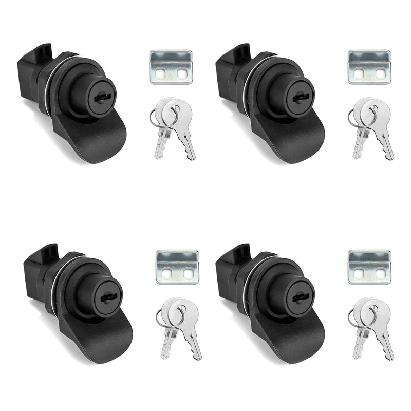 QWORK 4 Pack Push Button Latch for Boat/Motorcycle Glove Box Locks, Push-to-Close Latches