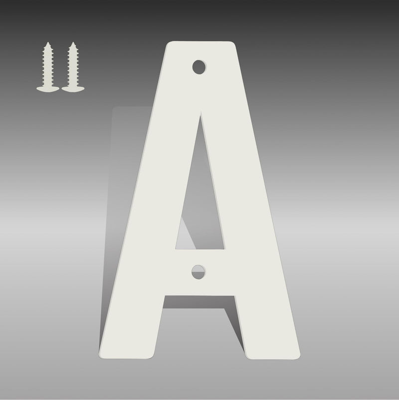 5 Inch White Metal Letters, Modern Metal House Numbers, White Door Numbers, Outdoor Mailbox Numbers, Metal White House Address Letters and Numbers for House Office Apartment Outside (A) 5 Inch White-A