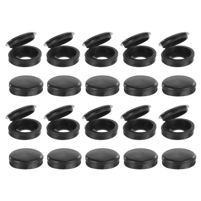 uxcell 120Pcs Screw Caps, 5.3mm/0.21" ID Screw Snap Covers Washer Flip, PVC Hinged Screw Cover Caps for Covering Screw Heads(Black) Black