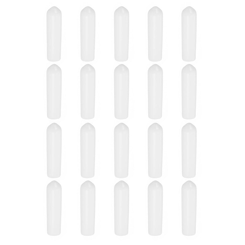 uxcell 30Pcs Rubber End Caps, 6mm/0.24" ID Flexible Rubber Caps, PVC Caps Rubber Screw for Bolts Screw Caps Thread Protectors Tube Screw Bolt, White 30