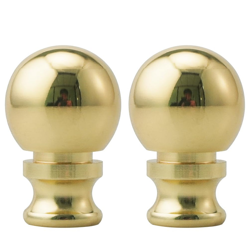 2 Pieces Lamp Finials, Gold Finial for Lamps, Lamp Shade Nut Screw Cap, Metal Knob Topper Finial, for Decorative Replacement DIY Table or Floor Light Lampshade Holder Harp Adapter 1.5inch Tall Metal