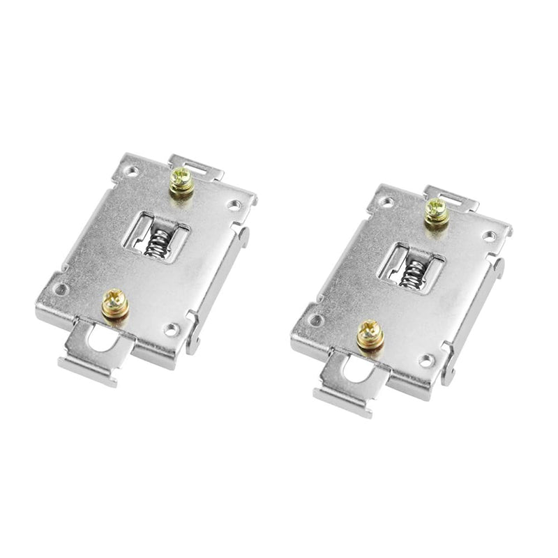 ZYAMY 2PCS Rail Mounting Bracket Metal 35mm DIN Electrical Rail Fixing Clip Adaptor 2.54x1.73 inch For Single Phase Solid State Relay Rail Mounting