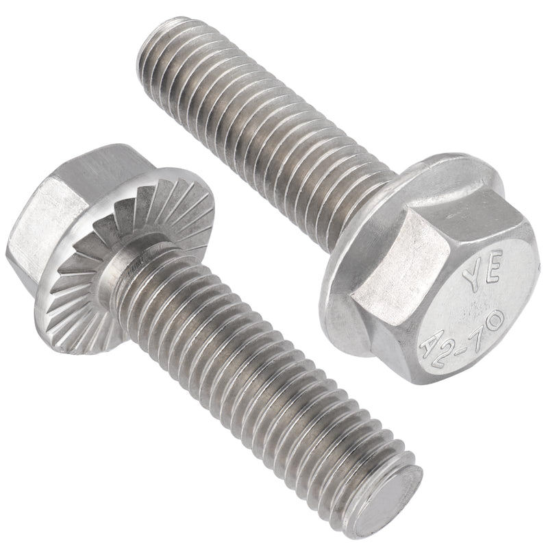 M8-1.25 x 25mm Flanged Hex Head Bolts,304 Stainless Steel 18-8,Fully Threaded,Silver External Flange Hex Drive Screws,Pump,Fix Car,DIY Project(23Pcs) M8x25mm Silver - NewNest Australia