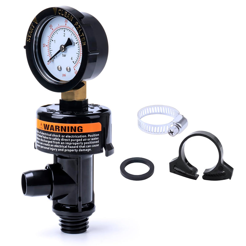 Pressure Gauge Air Relief Valve 98209800 Compatible with Pentair Pool Filter FNS Plus, SMBW 2000 & 4000 Series, Clean and Clear Plus, Quad DE Series and More
